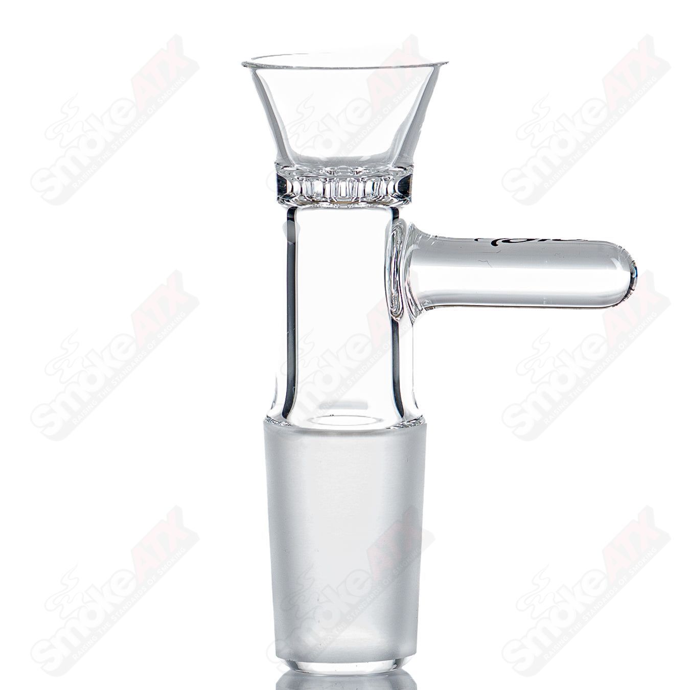 Toro Glass 18mm flared jet slide bowl for smoking devices, featuring a clear glass design and intricate jet pattern.