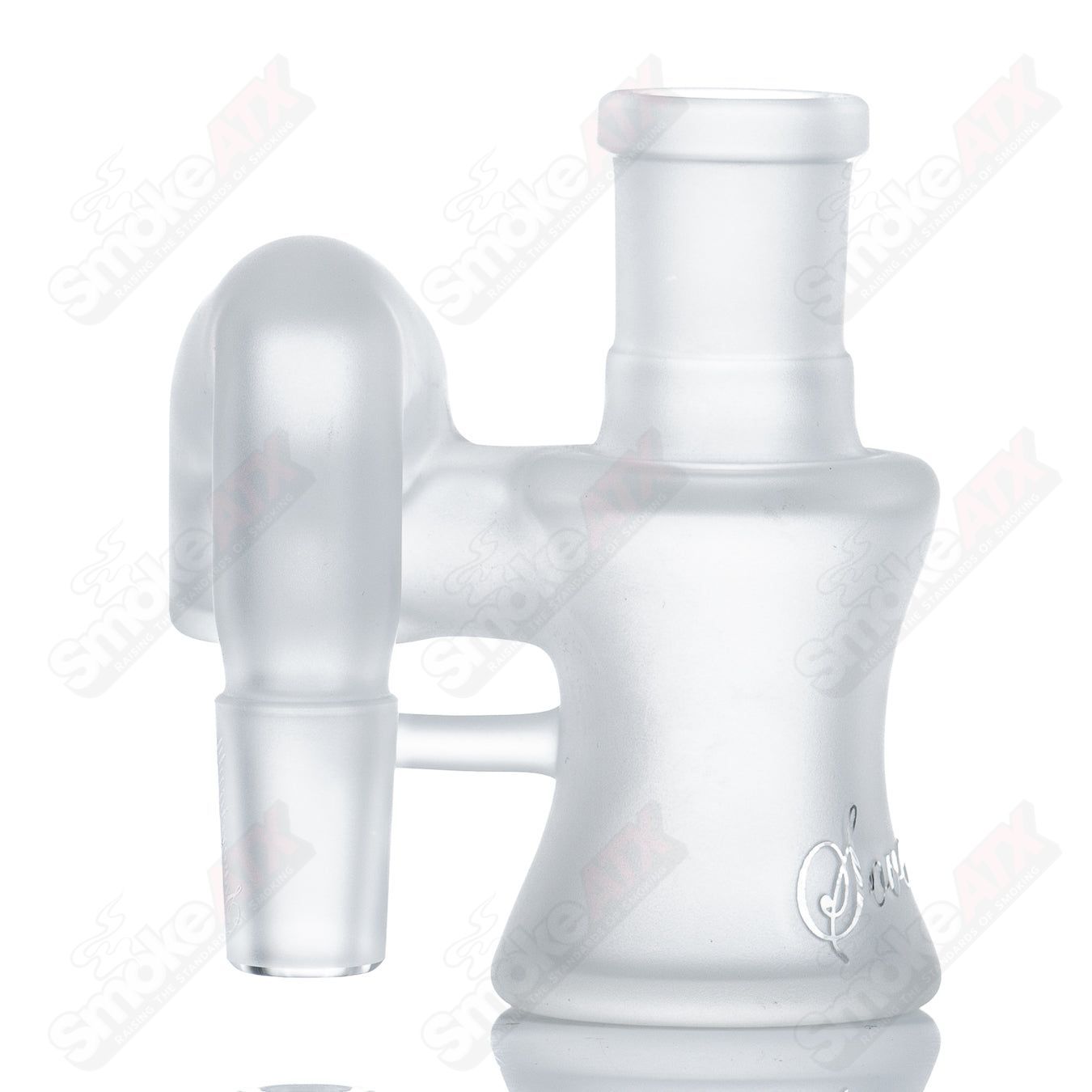 18mm frosted dry cleaner ash catcher by Sovereignty Glass, style #3, designed for glass smoking pipes with a durable, frosted finish.