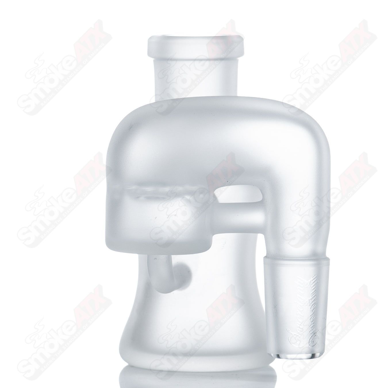 Frosted 18mm dry cleaner ash catcher by Sovereignty Glass, style #5, designed for glass smoking pipes.