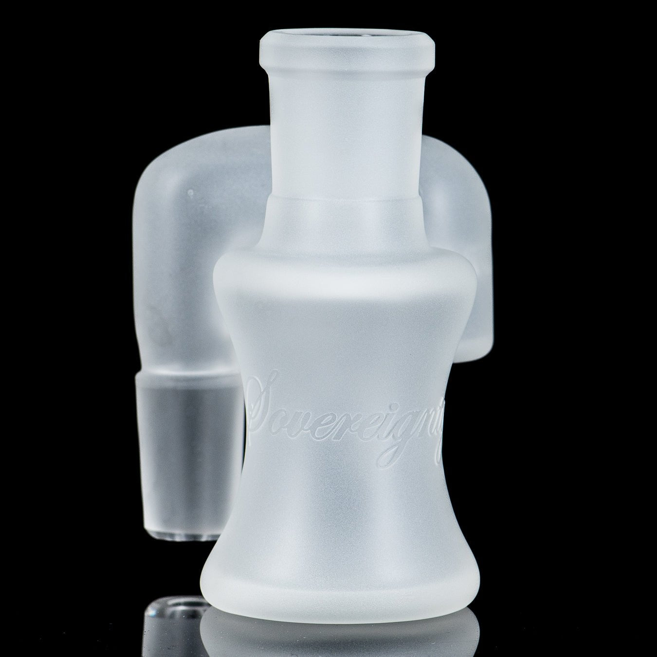 18mm frosted glass dry cleaner ash catcher by Sovereignty Glass, style #7, designed for 18mm glass bongs and water pipes.