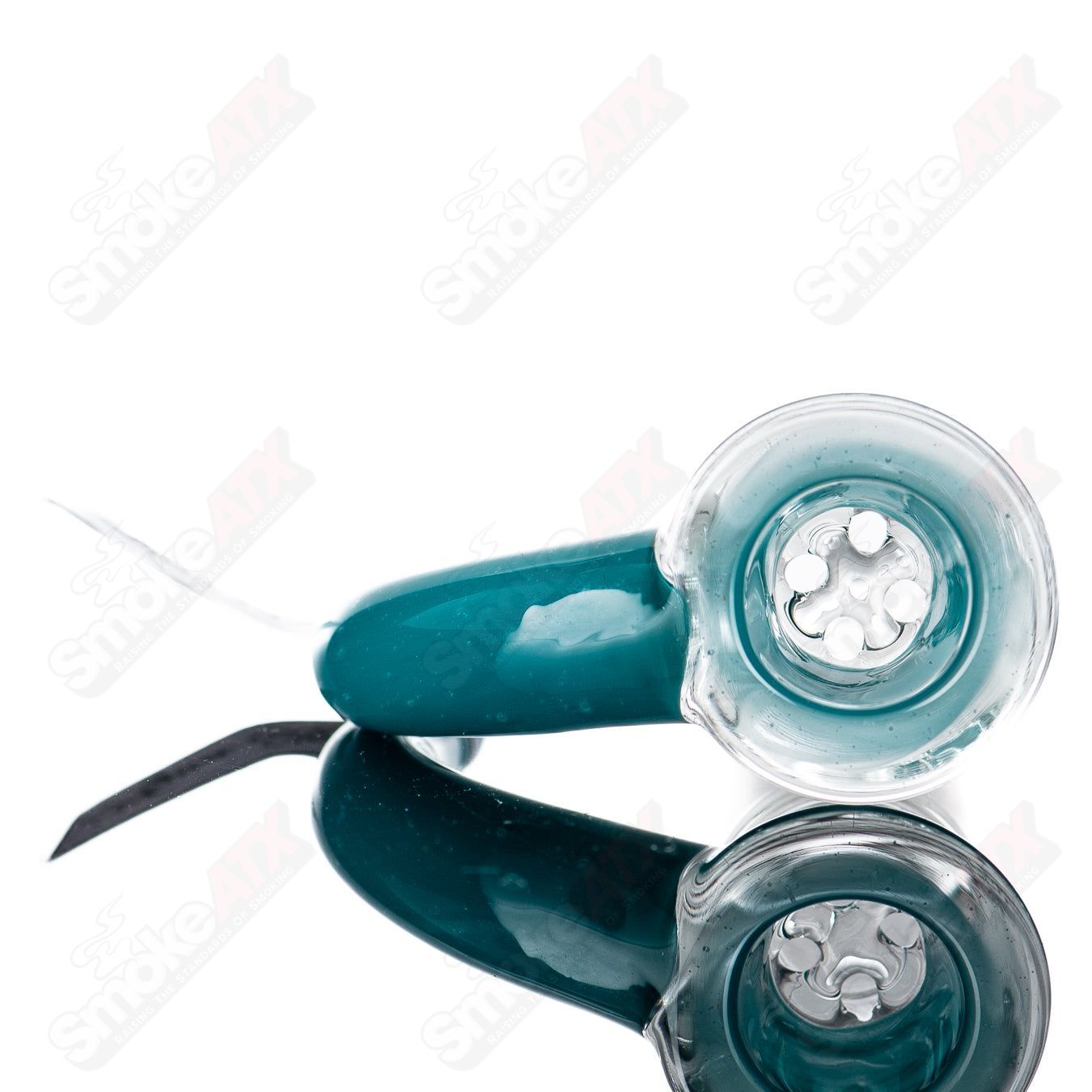 Sovereignty Glass 18mm Full Accent Slide in Agua Azul color, designed for glass accessories and dabbing rigs.