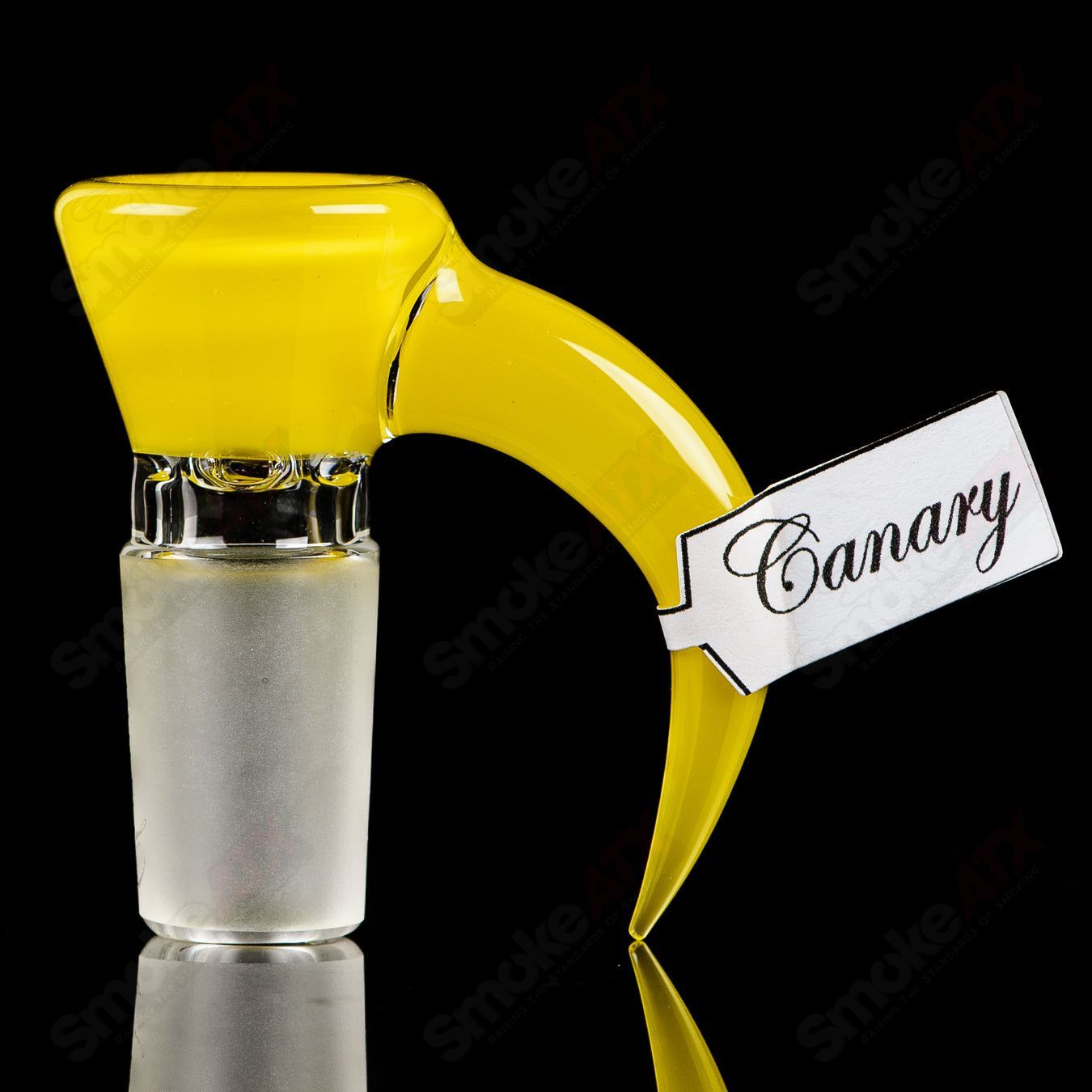 Sovereignty Glass 18mm Full Accent Slide in Canary color, designed for Heady Glass bowls, with a sleek, vibrant glass finish.