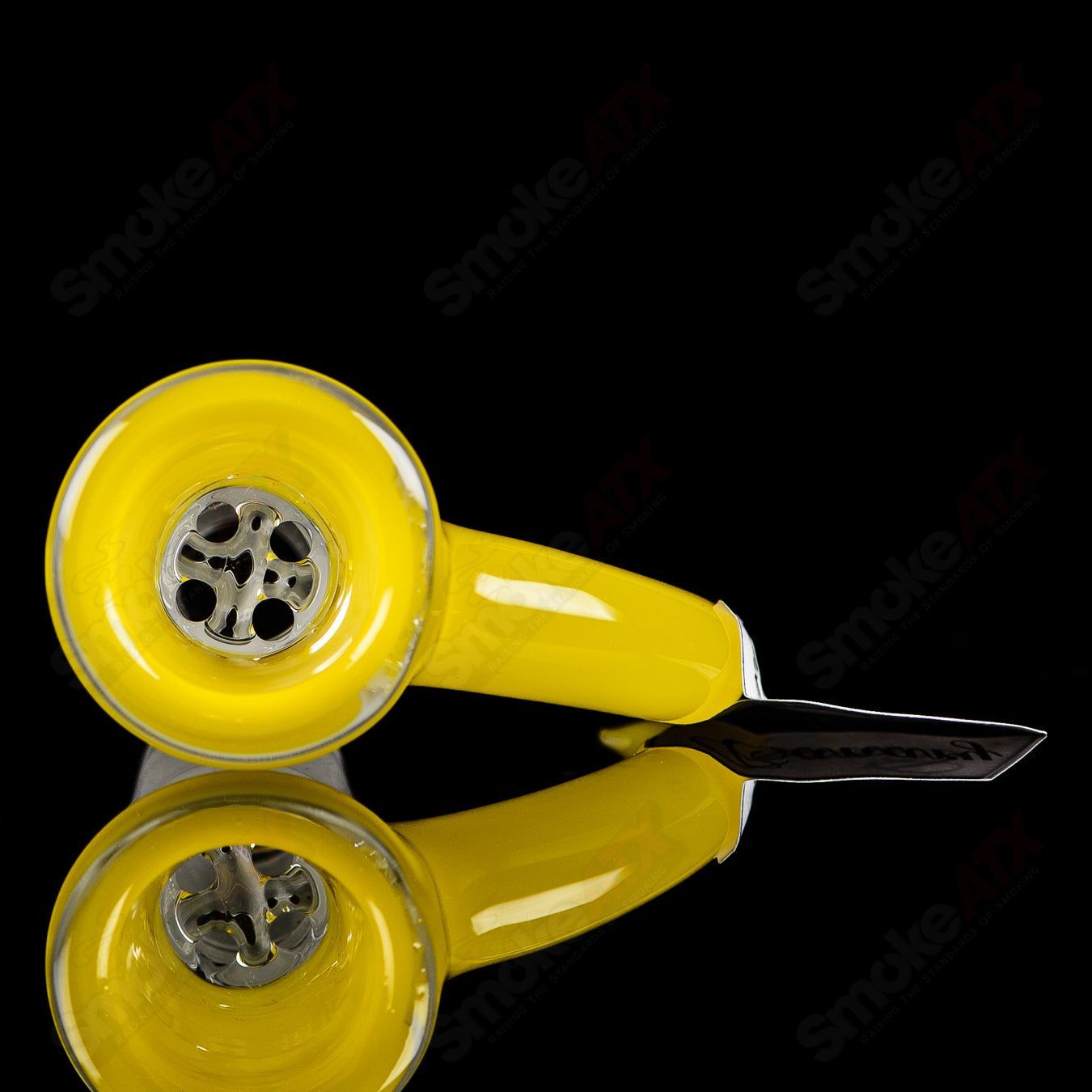 Sovereignty Glass 18mm Full Accent Slide in Canary color, designed for heady glass bowls, displayed on a clear background.
