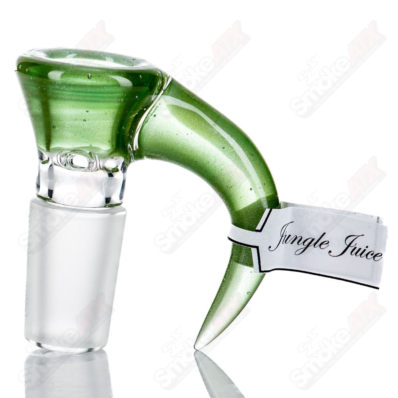 Sovereignty Glass 18mm Full Accent Slide in Jungle Juice color, designed for heady glass bowls, showcasing vibrant glasswork details.