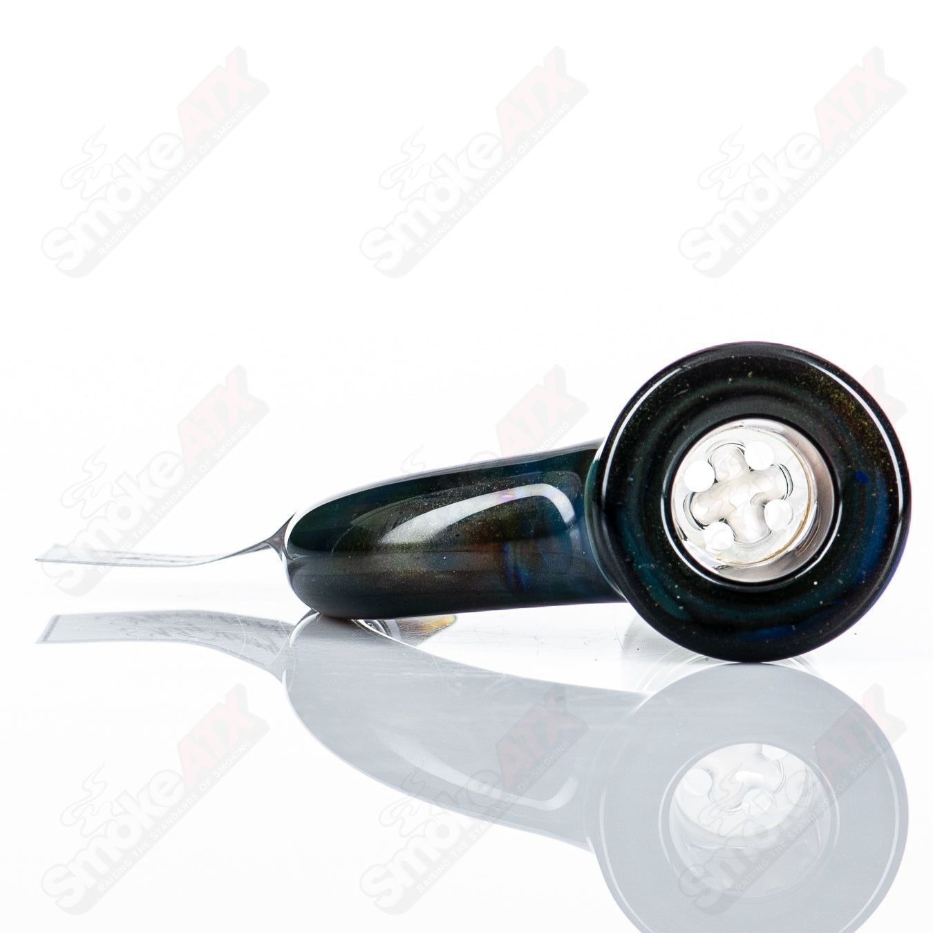 Sovereignty Glass 18mm Full Accent Slide in Mystery Adventurine, a colorful heady glass bowl for smoking accessories.