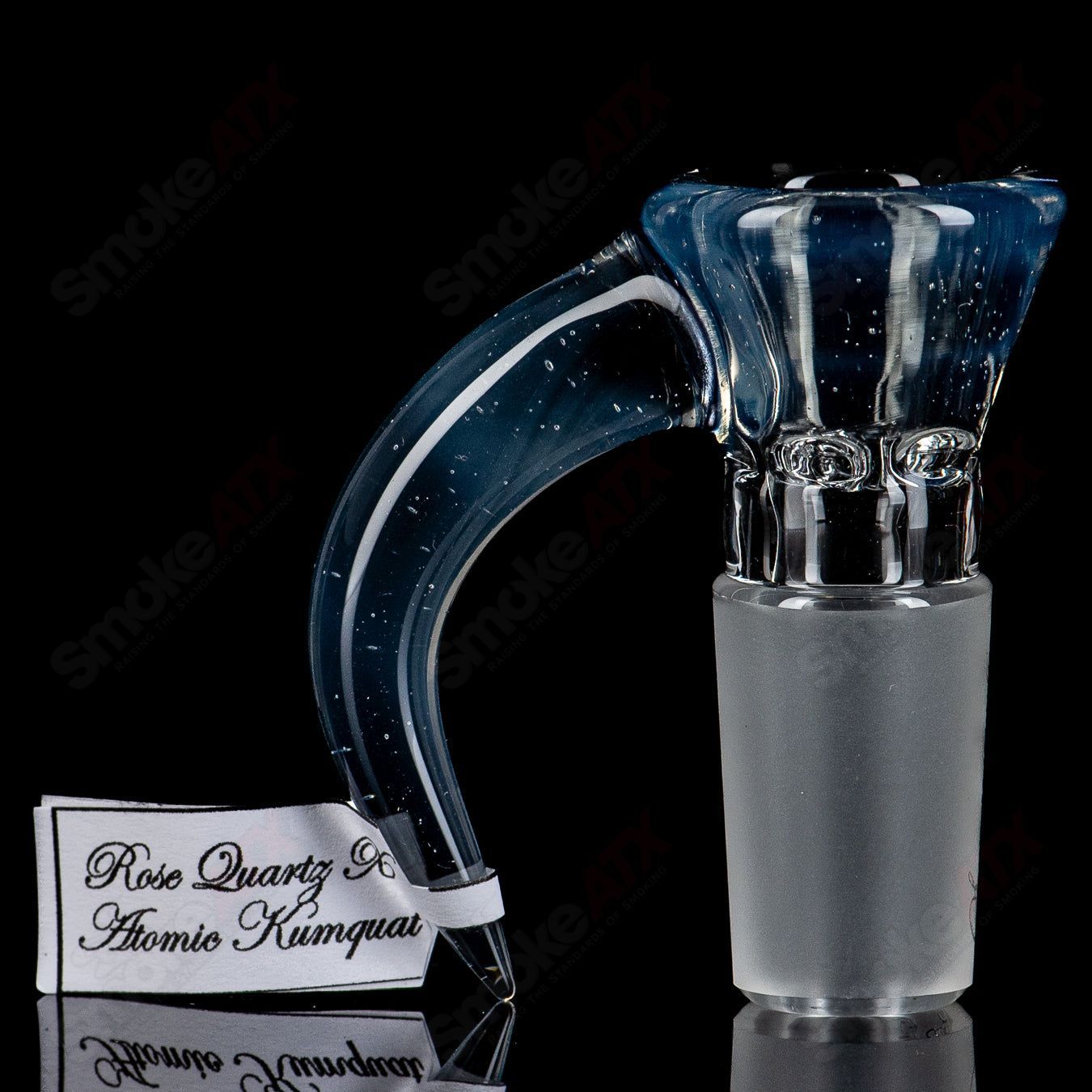 Sovereignty Glass 18mm full accent slide featuring Rose Quartz and Atomic Kumquat colors for heady glass bowls.