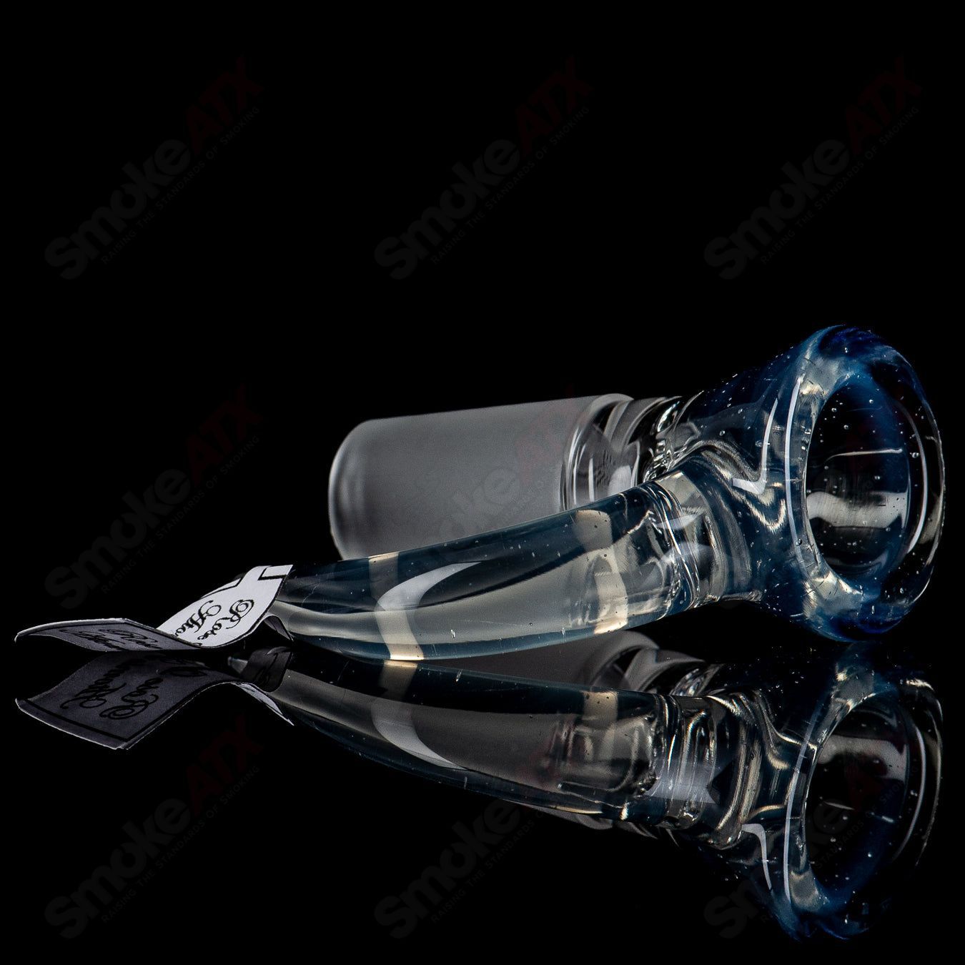 Sovereignty Glass 18mm Full Accent Slide with Rose Quartz and Atomic Kumquat design for heady glass bowls.