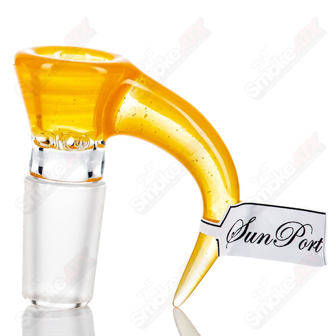 Sovereignty Glass 18mm Full Accent Slide with Sun Port design, fits heady glass bowls and accessories, featuring vibrant color accents.