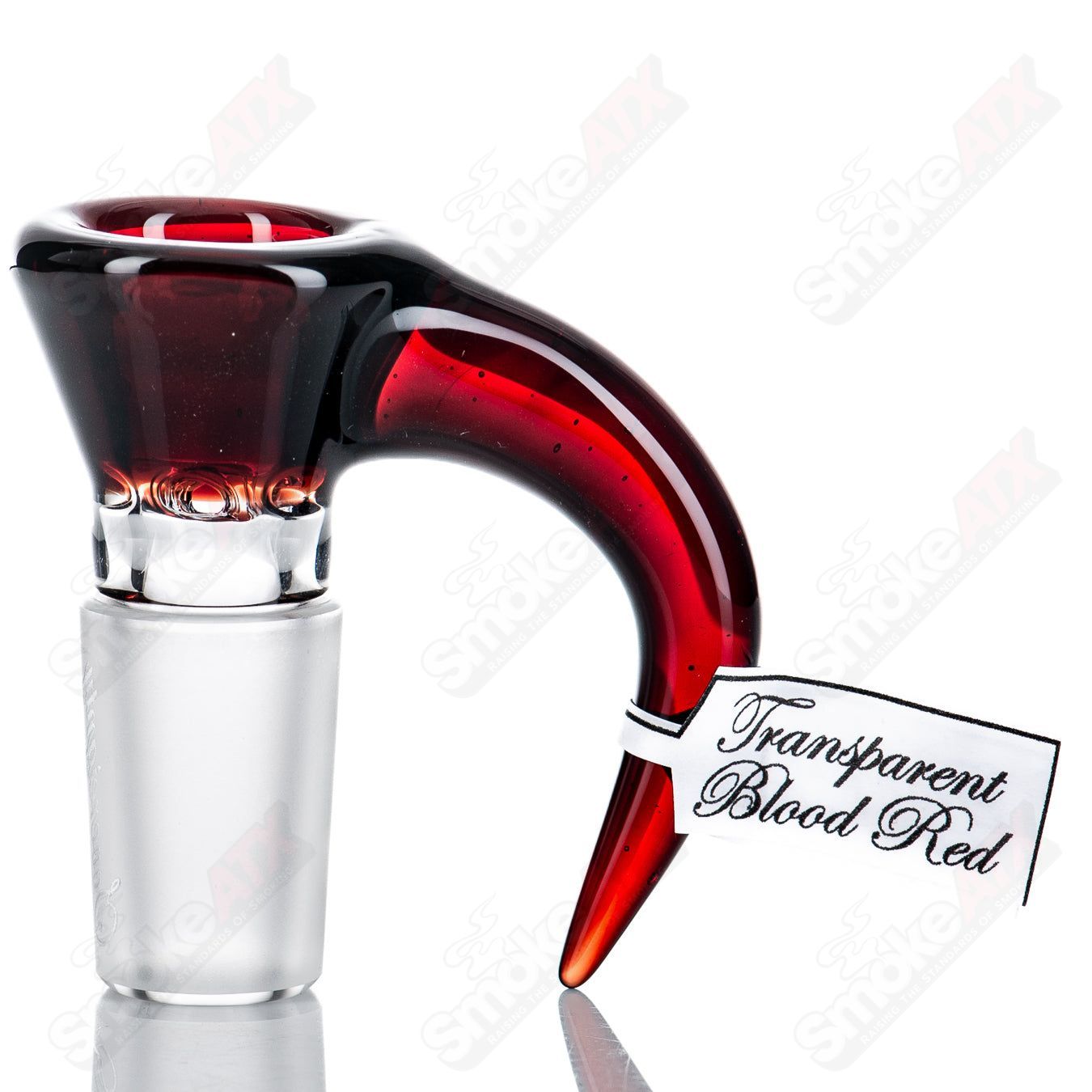 Sovereignty Glass 18mm Full Accent Slide in transparent blood red, designed for heady glass bowls.