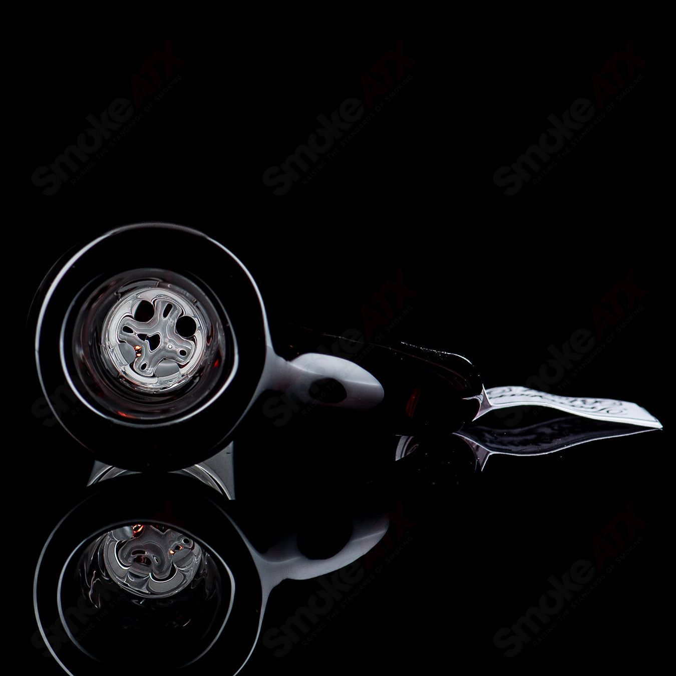 Sovereignty Glass 18mm full accent slide in transparent blood red, designed for heady glass bowls.