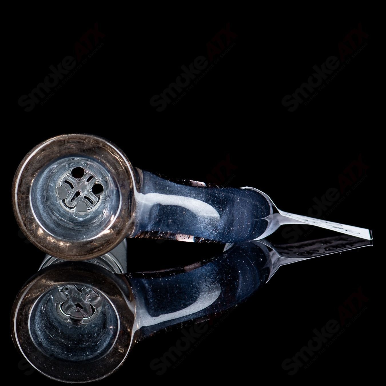 Sovereignty Glass 18mm Full Accent Slide in Vibe x Blue Satin #4, designed for heady glass bowls, featuring vibrant blue satin finish