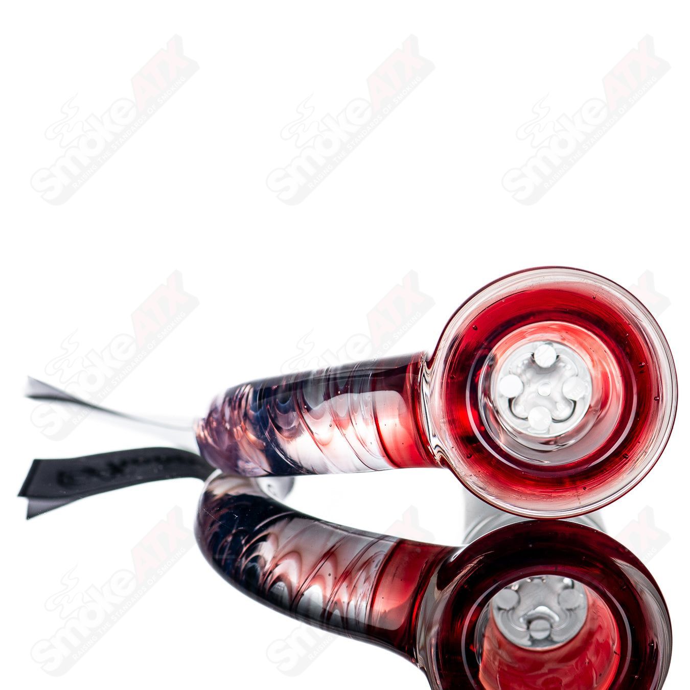 Sovereignty Glass 18mm full accent slide with spiral horn design, featuring a Phoenix motif, made for glass accessories.