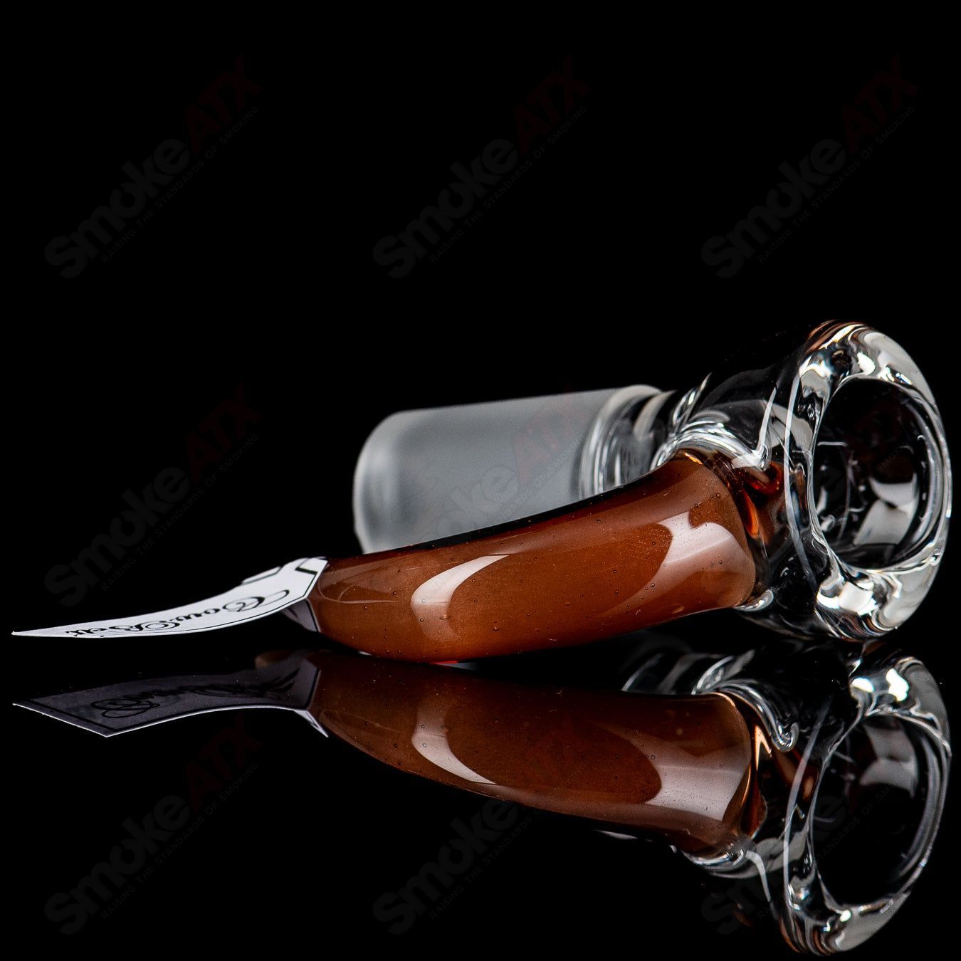 Sovereignty Glass 18mm Partial Accent Slide with Cow Bell design for heady glass bowls, showcasing intricate glass craftsmanship.