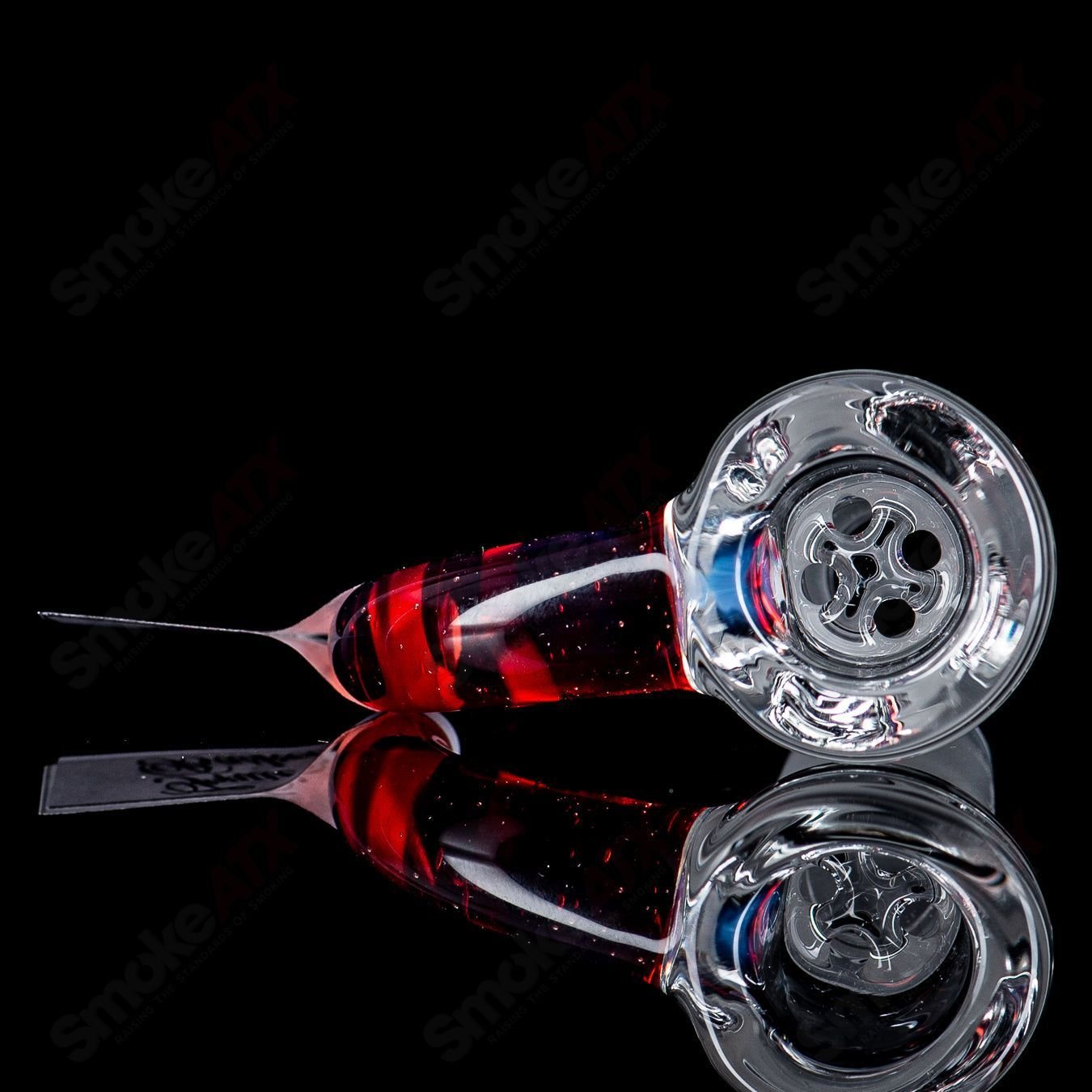 Sovereignty Glass 18mm Partial Accent Slide featuring a detailed fruit basket design for Heady Glass bowls.