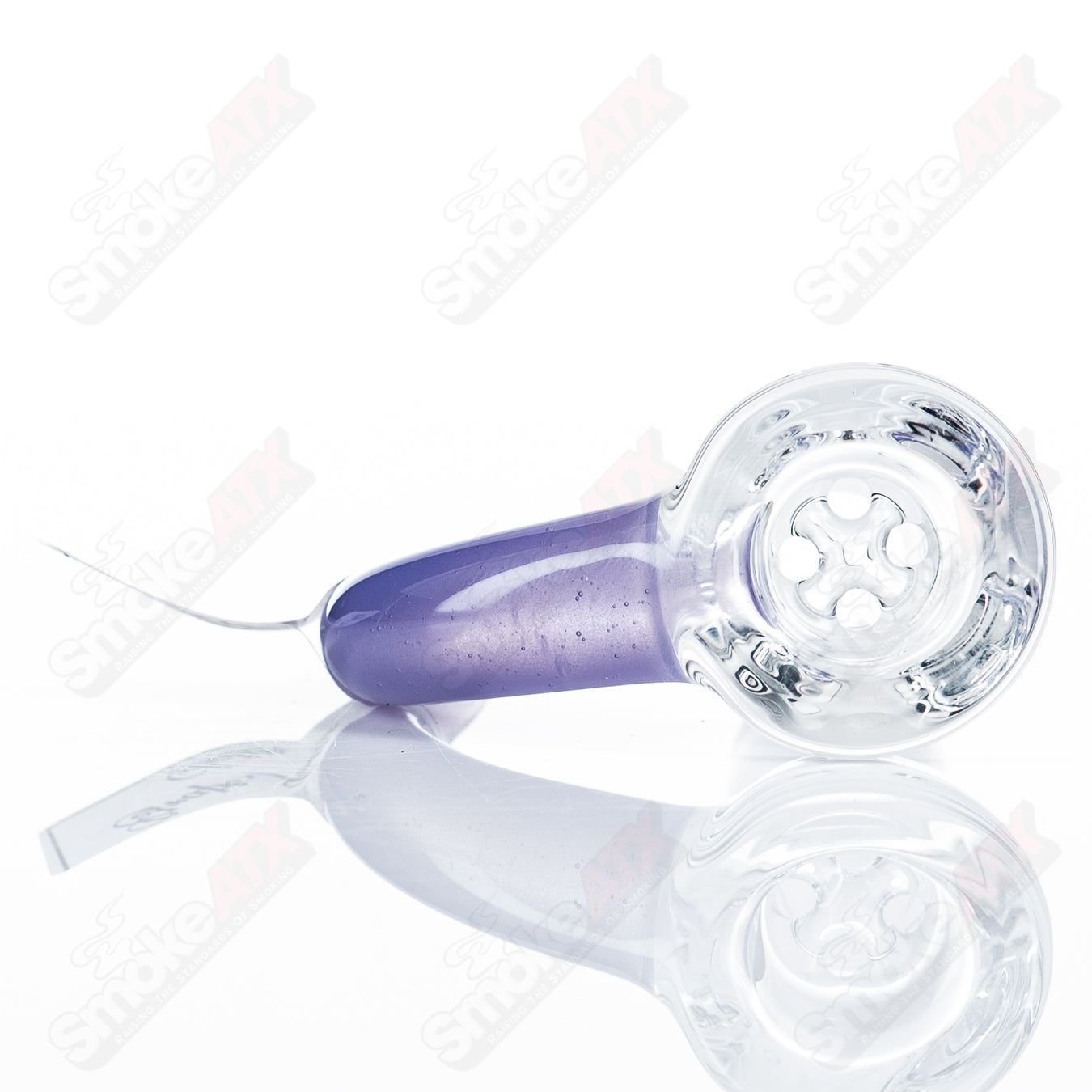 Sovereignty Heady Glass 18mm Partial Accent Slide in Grape Jelly Satin with intricate glass details.