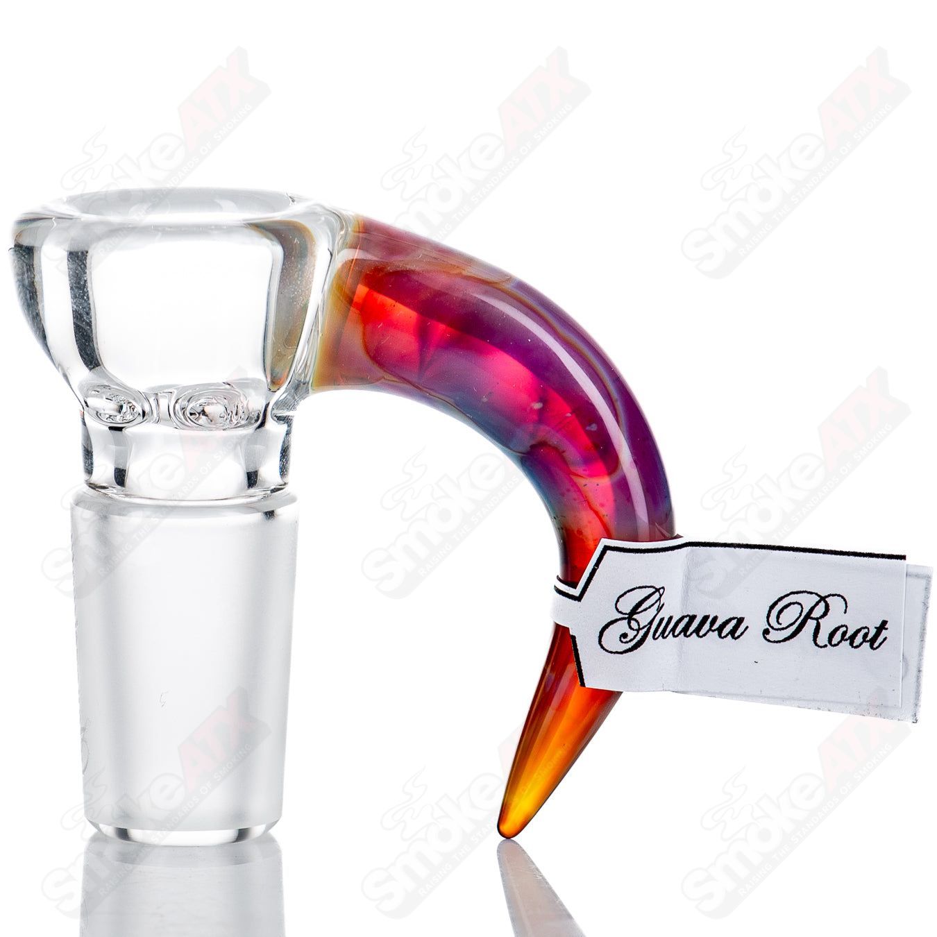 Sovereignty Glass 18mm Partial Accent Slide with Guava Root design, used as a bowl accessory for glass pipes.
