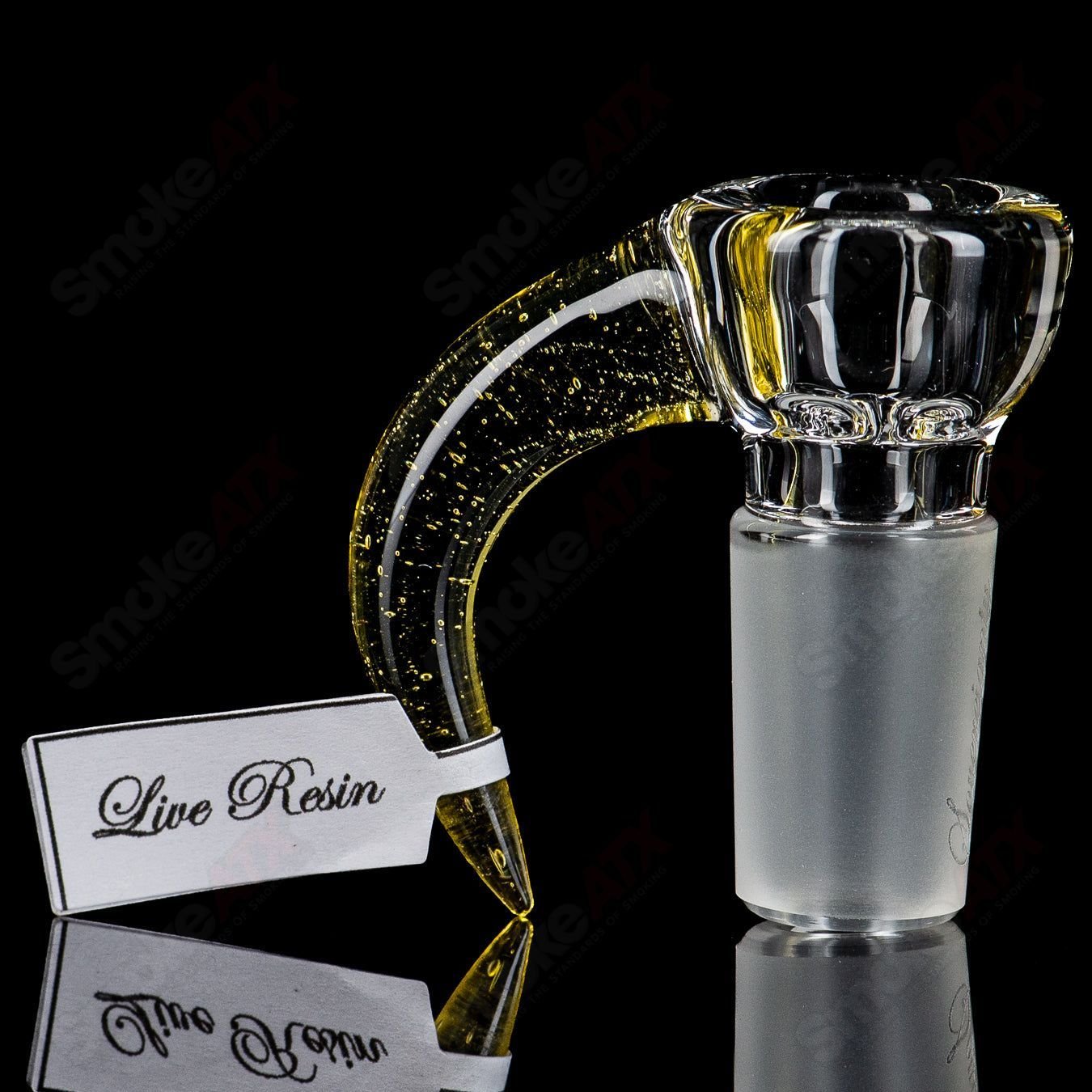 Sovereignty Glass 18mm Partial Accent Slide with Live Resin design, heady glass bowl for smoking accessories.