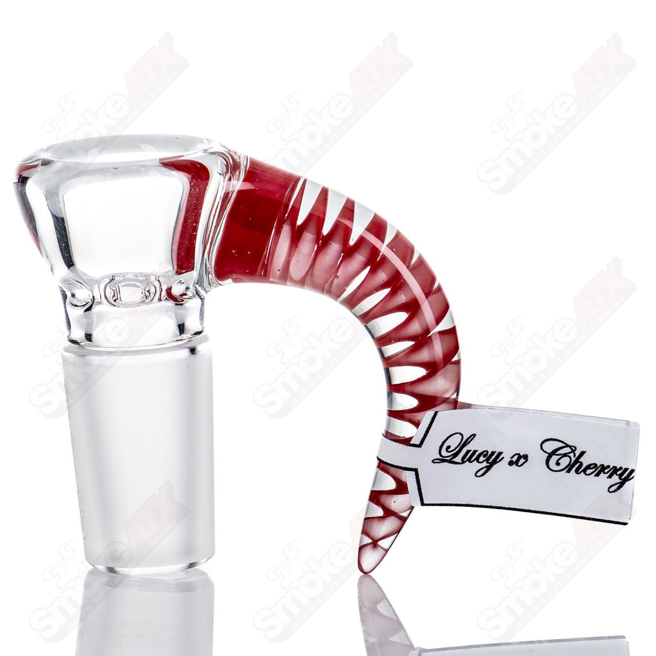 Sovereignty Glass 18mm Partial Accent Slide featuring Lucy and Cherry design for heady glass bowls.