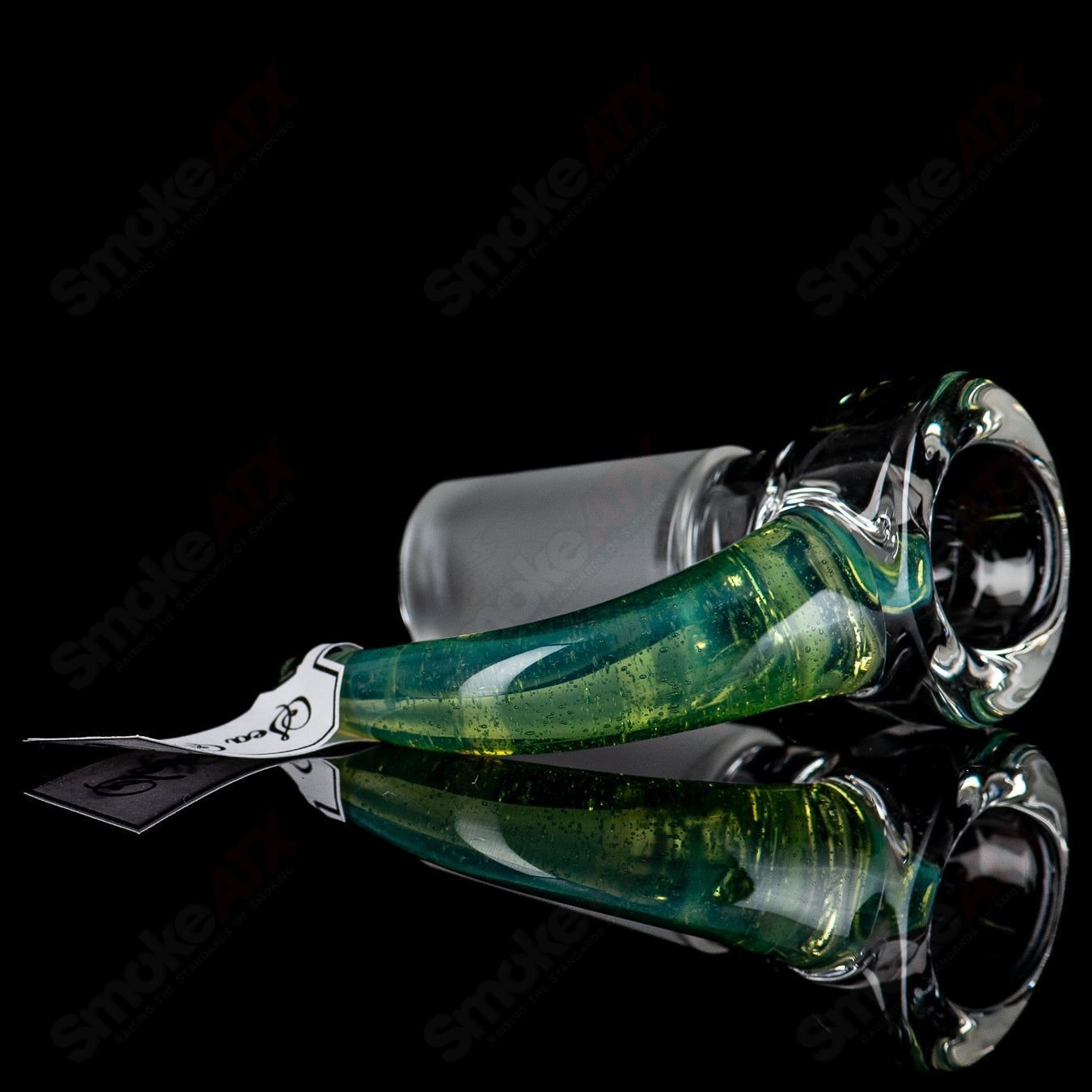 Sea Slyme 18mm Partial Accent Slide for Sovereignty Glass Bowls, featuring vibrant glass accents and intricate design details.