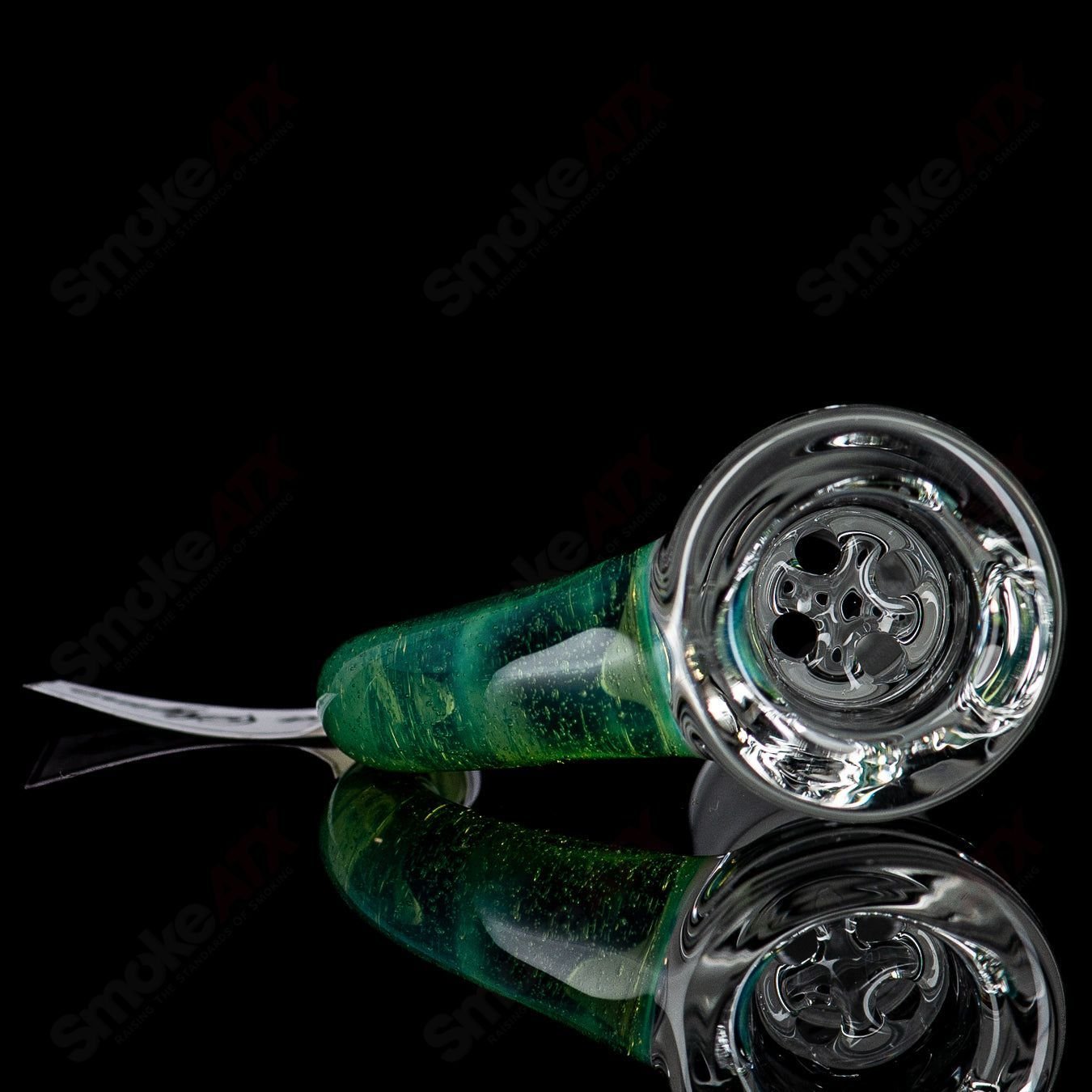 Sovereignty Glass 18mm Partial Accent Slide in Sea Slyme color, designed for heady glass bowls with a partial accent style.