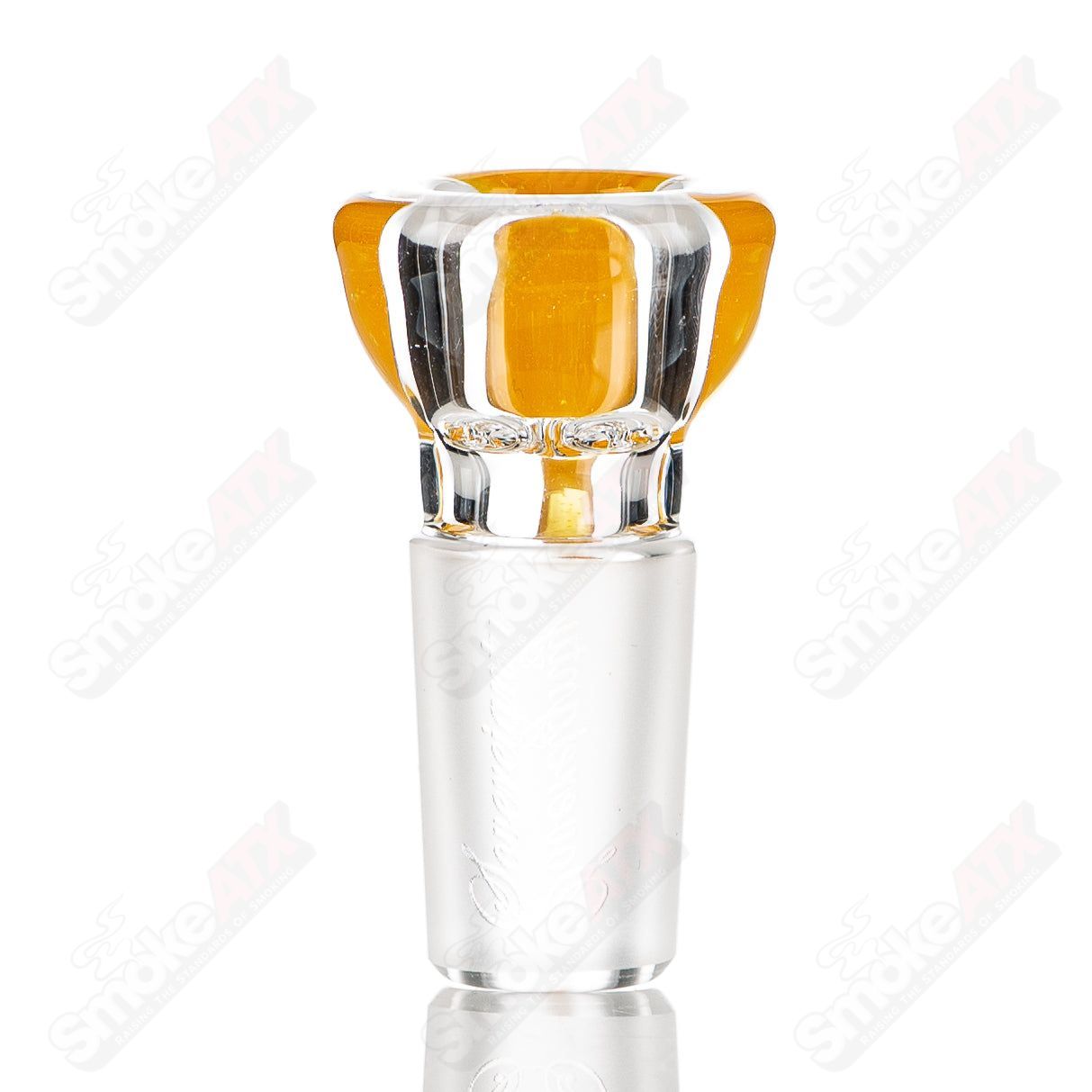 Sovereignty Glass 18mm Partial Accent Slide with Sun Port for Heady Glass bowls, featuring a colorful decorative design.