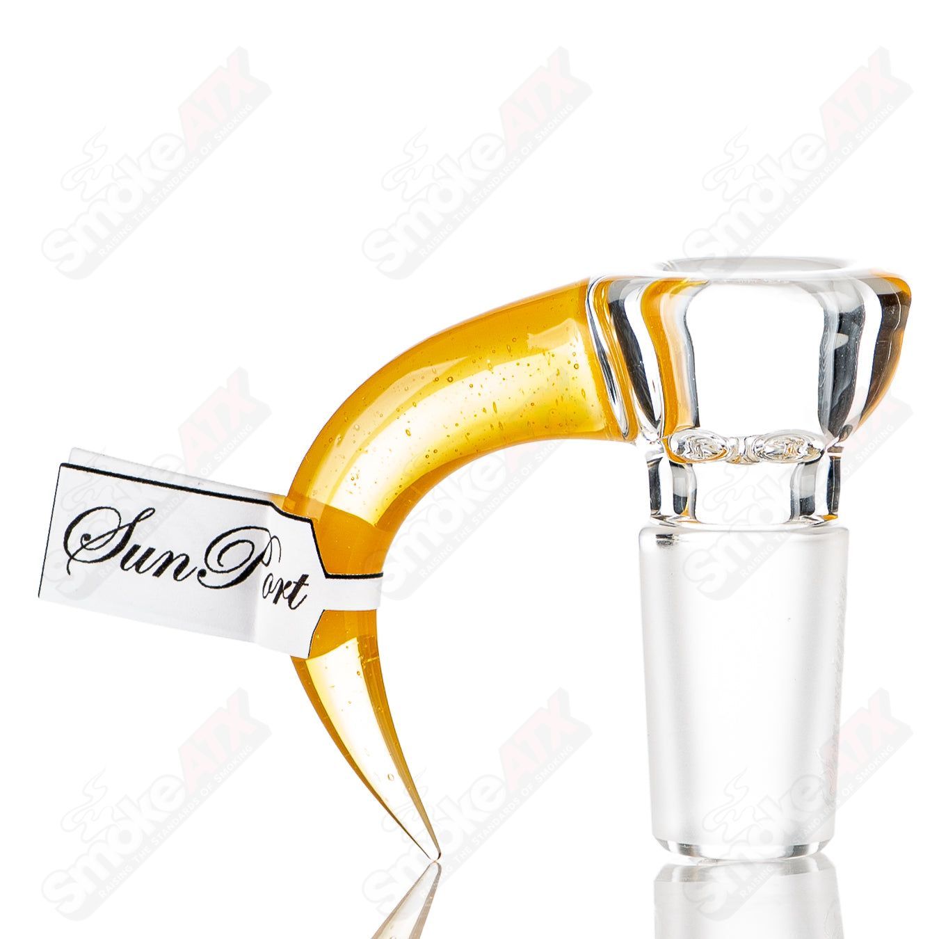 Sovereignty Glass 18mm Partial Accent Slide with Sun Port for Heady Glass bowls, featuring a colorful decorative design.