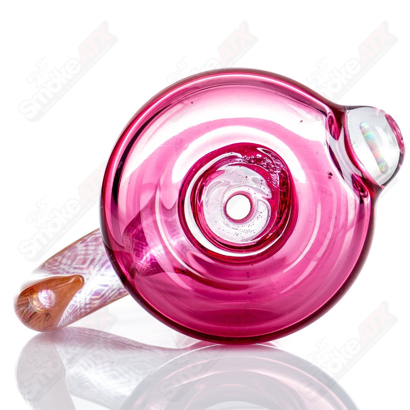 18mm Slide with Patterned Horn (Gold Ruby) Flex Glass - Smoke ATX
