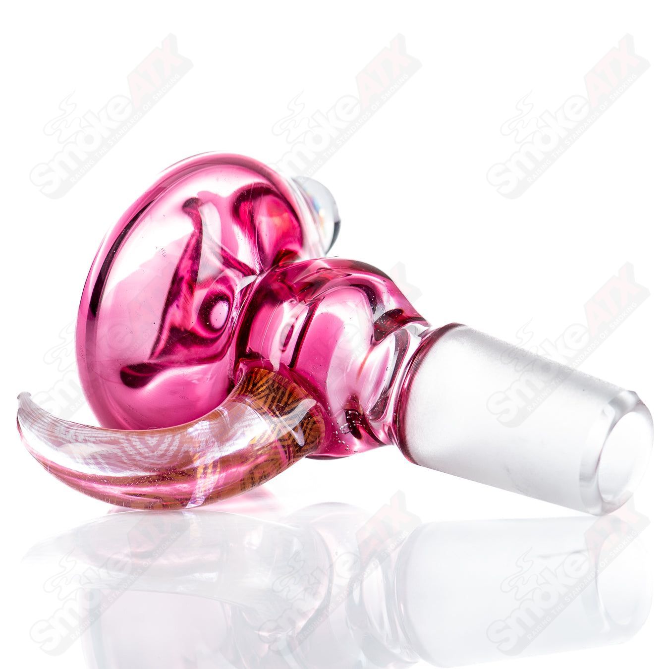 18mm Slide with Patterned Horn (Gold Ruby) Flex Glass - Smoke ATX