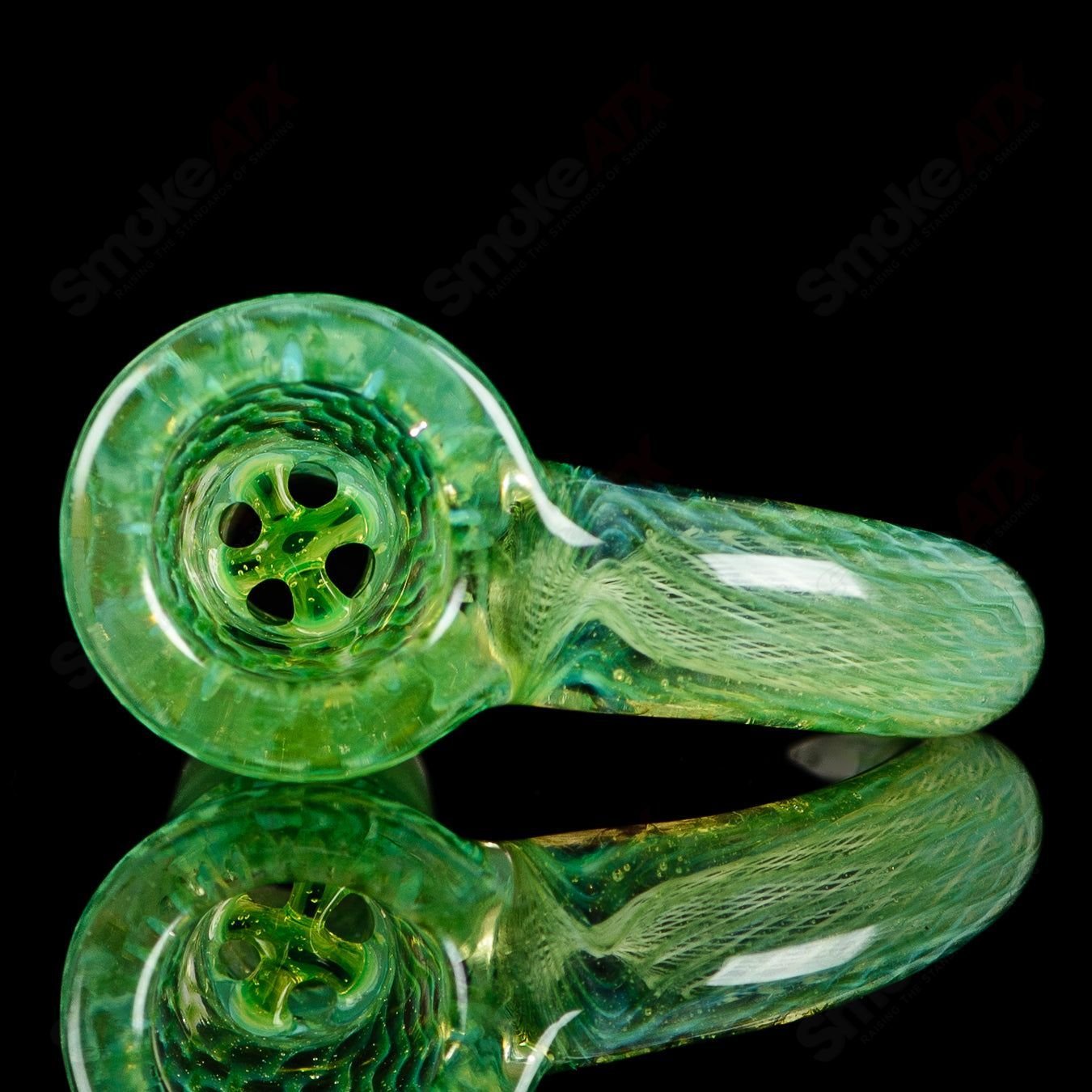 18mm Stephen C. Fully Worked Slide from Sovereignty Glass, handcrafted heady glass bowl for smoking accessories.