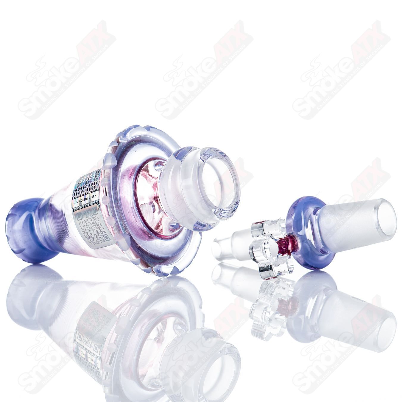 Mobius 19mm Elements Snap Trap fitting for heady glass ash catchers, designed for smooth smoking experience.
