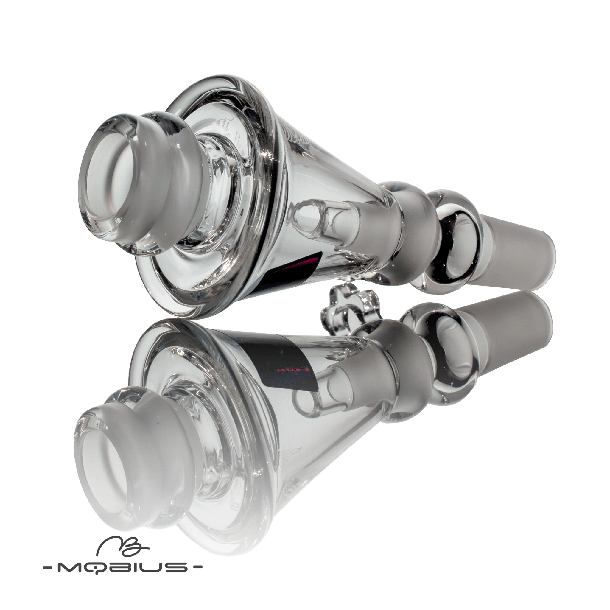 Mobius 19mm Snap Trap fitting for Heady Glass ash catchers, designed for secure attachment and smooth smoke filtration.