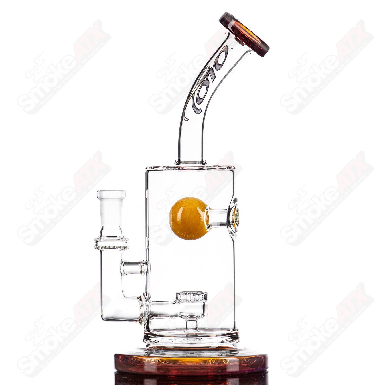 2 10mm Jet Perc w/ Color Accents by Toro Glass - Smoke ATX