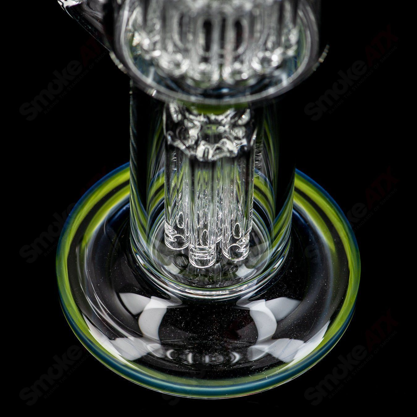 2 14mm Mini 7/13 Arm Perc w/ Colored Caps Toro Glass - Smoke ATX