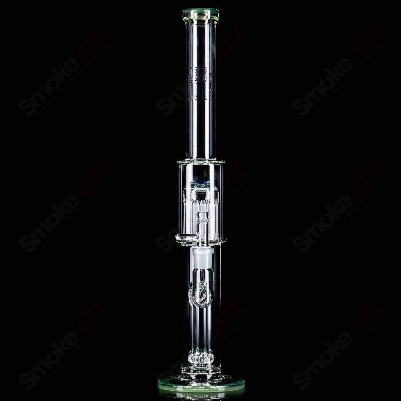 2 18mm Circ to 13 Arm Perc w Reversal Sections by Toro Glass - Smoke ATX