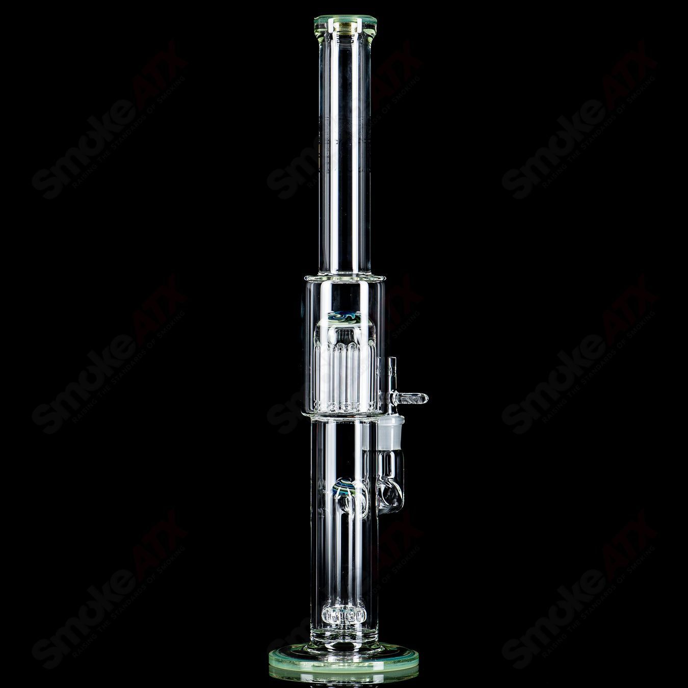 2 18mm Circ to 13 Arm Perc w Reversal Sections by Toro Glass - Smoke ATX