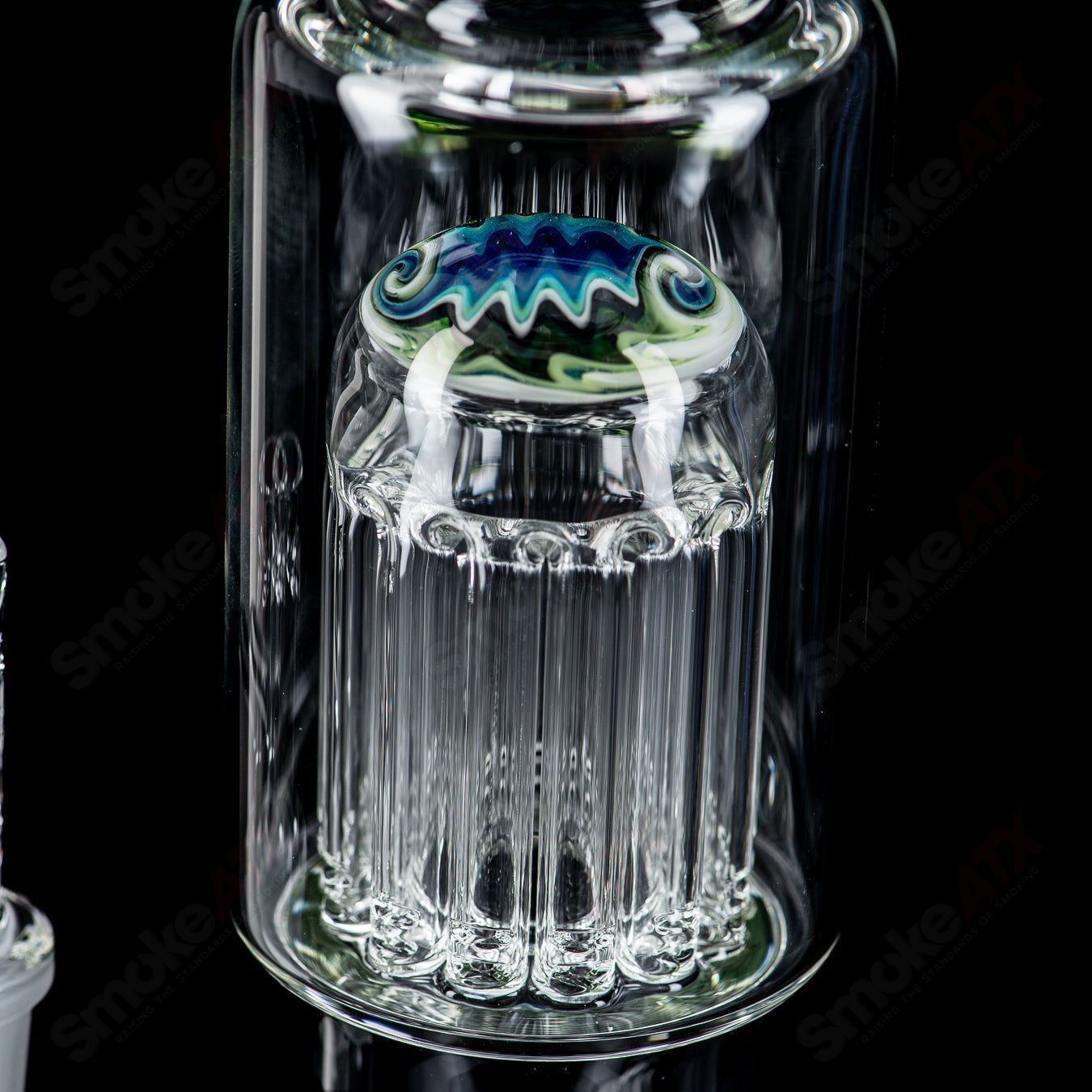 2 18mm Circ to 13 Arm Perc w Reversal Sections by Toro Glass - Smoke ATX