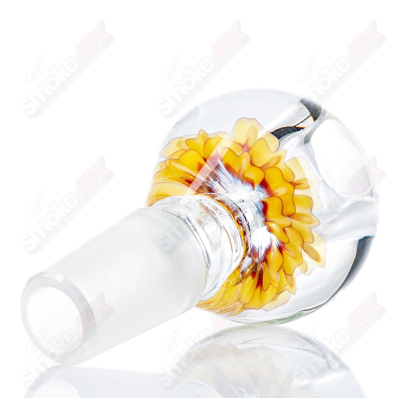 Swan Glass flower marble bowl for heady glass, 18mm joint, featuring colorful flower patterns and marble design.