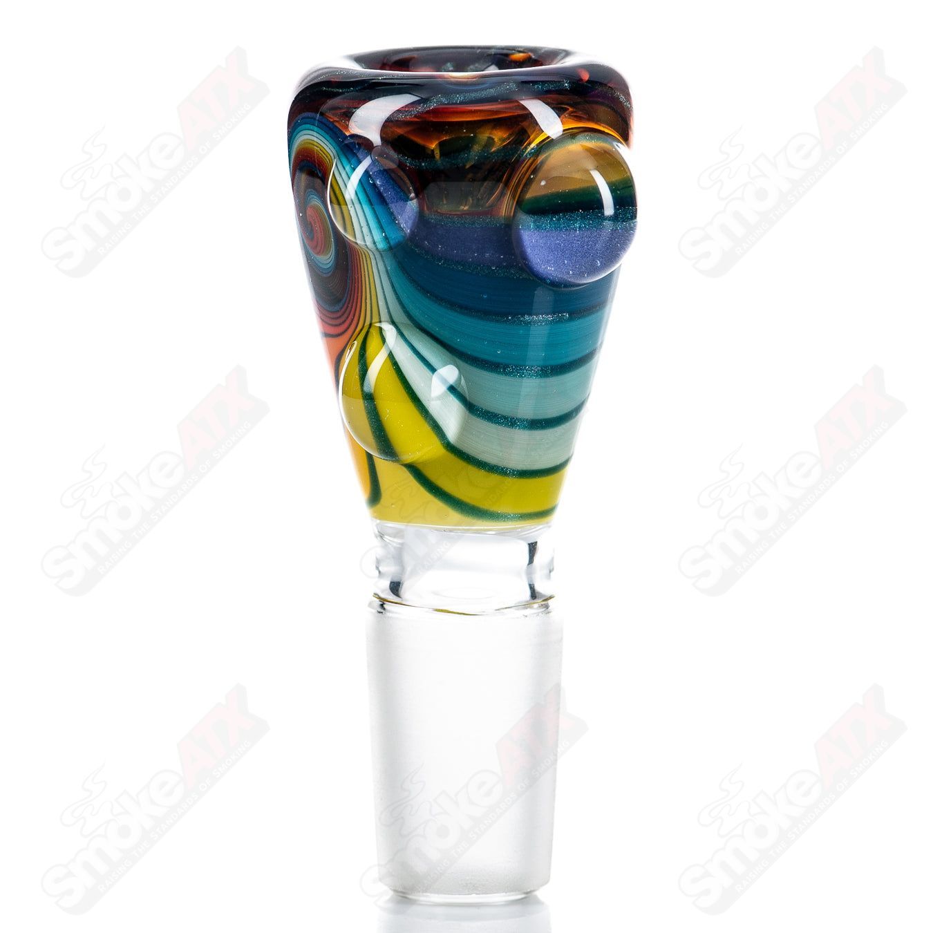 2 18mm Wig Wag Slide by Mitchell Glass - Smoke ATX