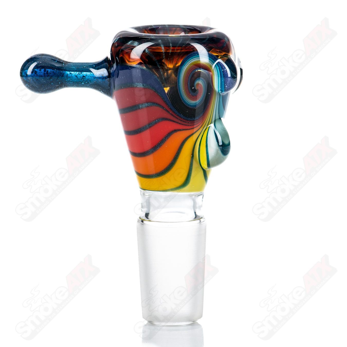 2 18mm Wig Wag Slide by Mitchell Glass - Smoke ATX