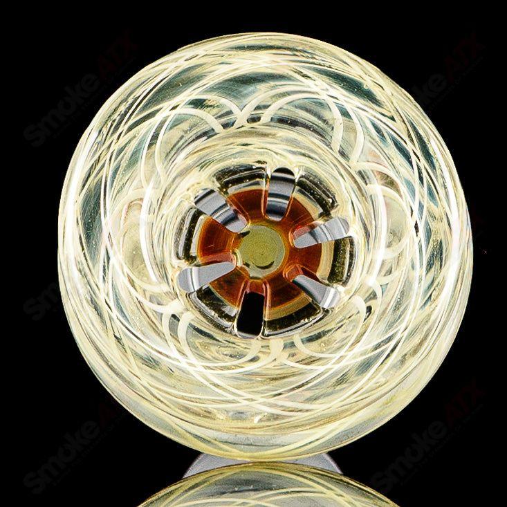 Mobius 19mm UV color elements multi-hole bowl for heady glass smoking pipes, featuring vibrant UV-reactive accents.