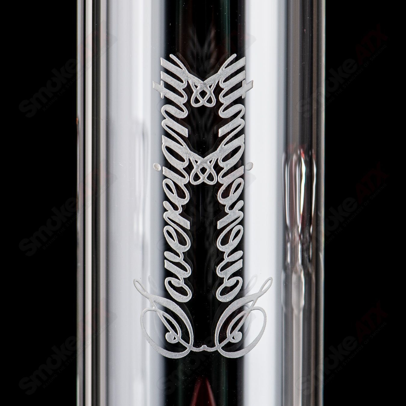 Sovereignty Glass straight tube with 44x4 fixed 4-partial accent design, clear glass bong for smoking.