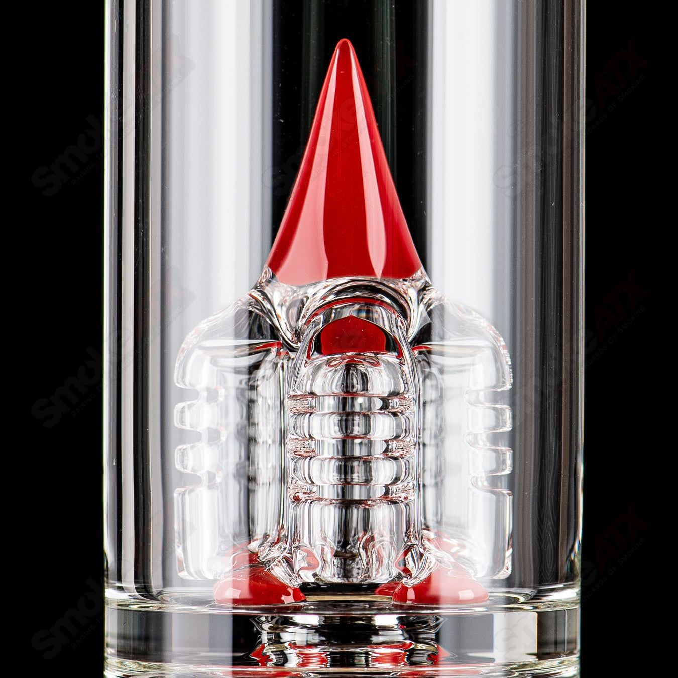 Sovereignty Glass straight tube with #2 44x4 fixed 4 partial accent, clear glass with decorative accents in the image.