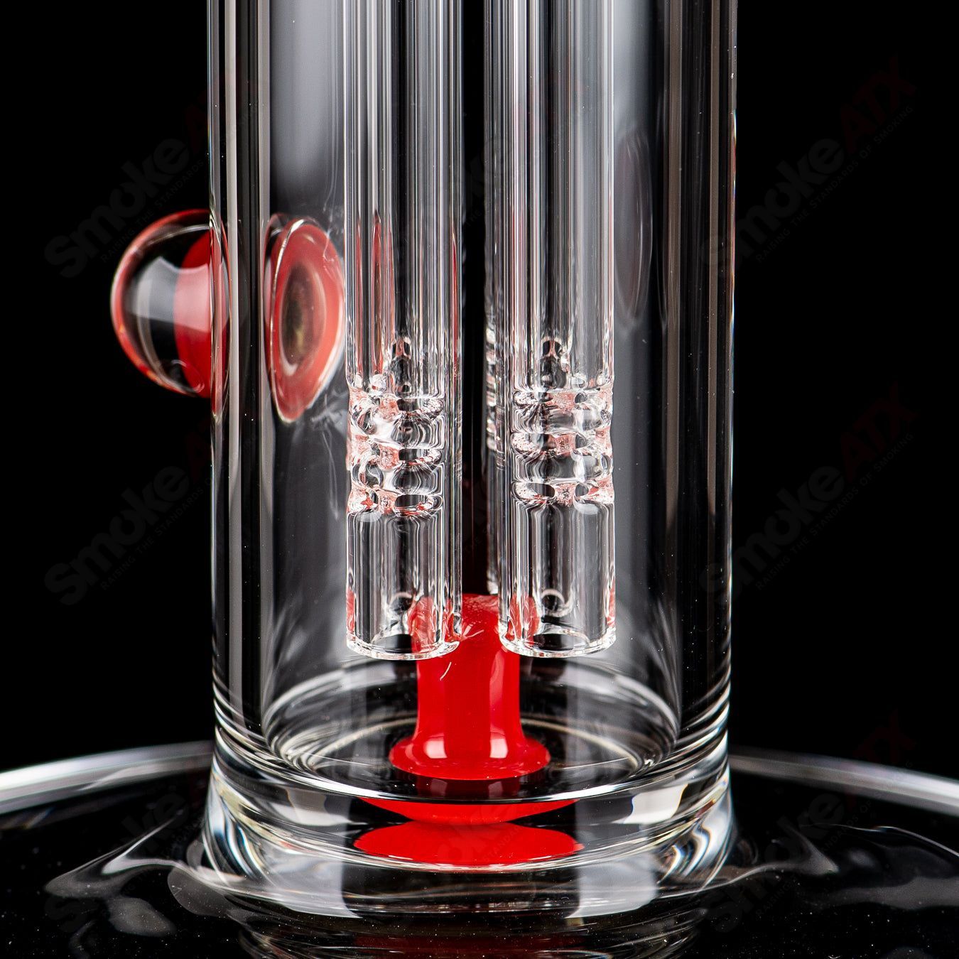 Sovereignty Glass straight tube with partial accent design, 44x4 size, featuring a fixed 4-part structure in clear glass.