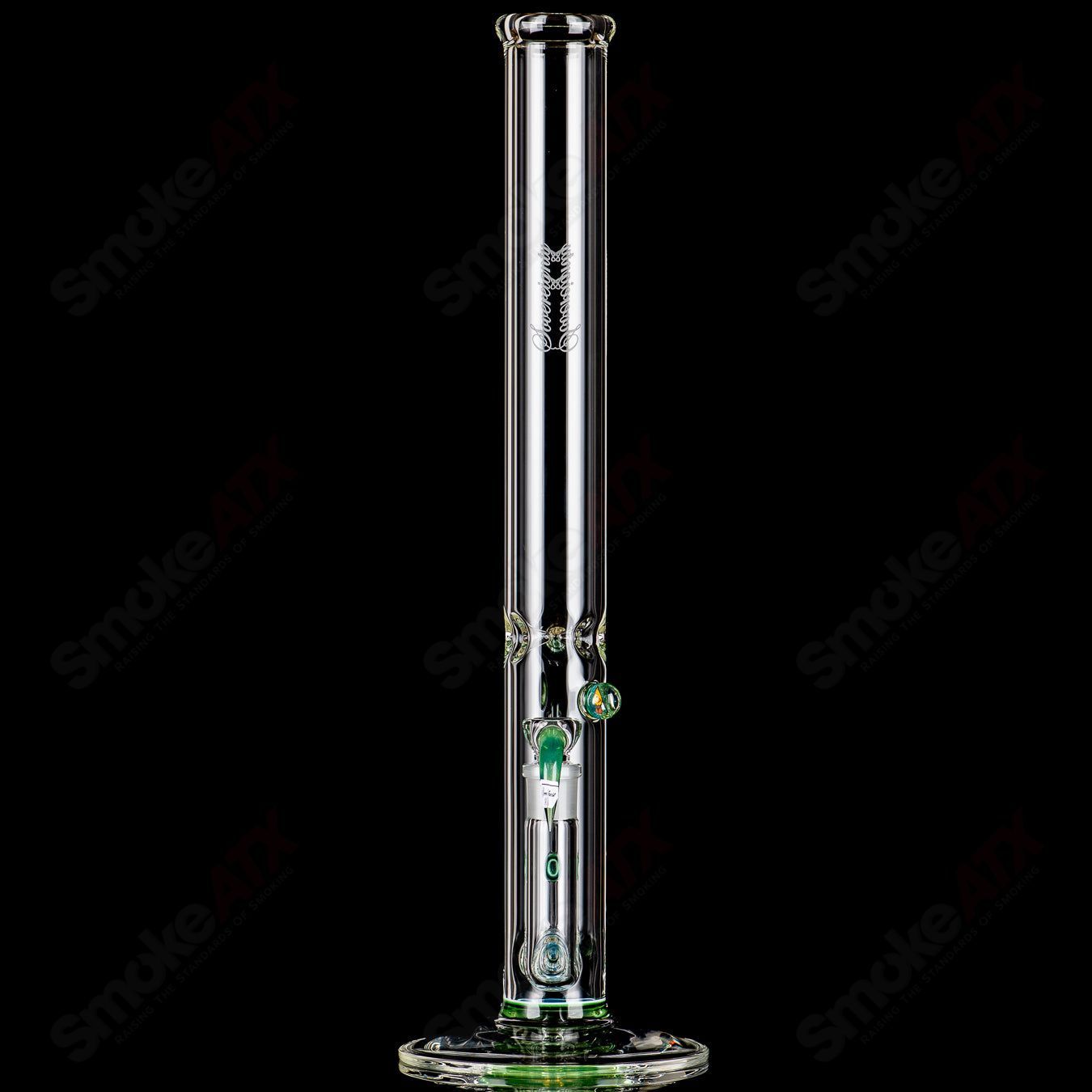 Sovereignty Glass 50x5 Downgrid Stemline partial accent straight glass tube with Millie Sovereignty design and colorful accent details.