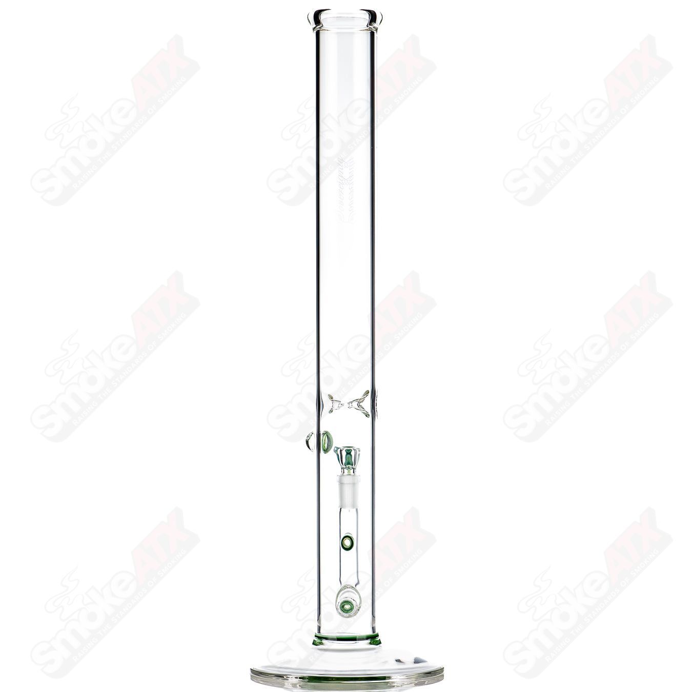 Sovereignty Glass Stemline straight tube with Downgrid accent and Millie Sovereignty design, featuring clear glass with decorative details.