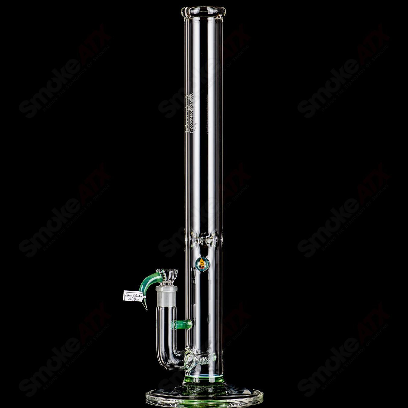 Sovereignty Glass Stemline partial accent straight tube with Downgrid pattern and Millie detailing, clear glass design.