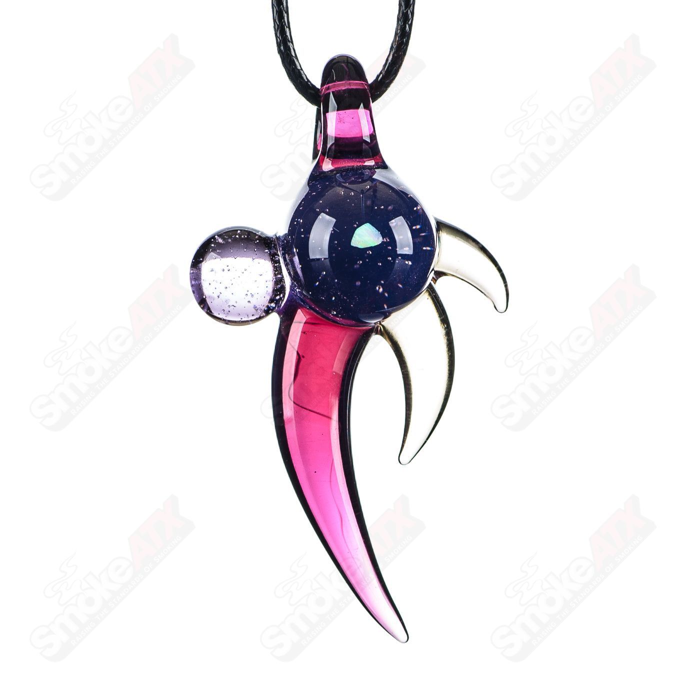 Dosh Glass #2 Amulet Pendant made from colorful Dosh Glass, featuring intricate heady glass pendant design.
