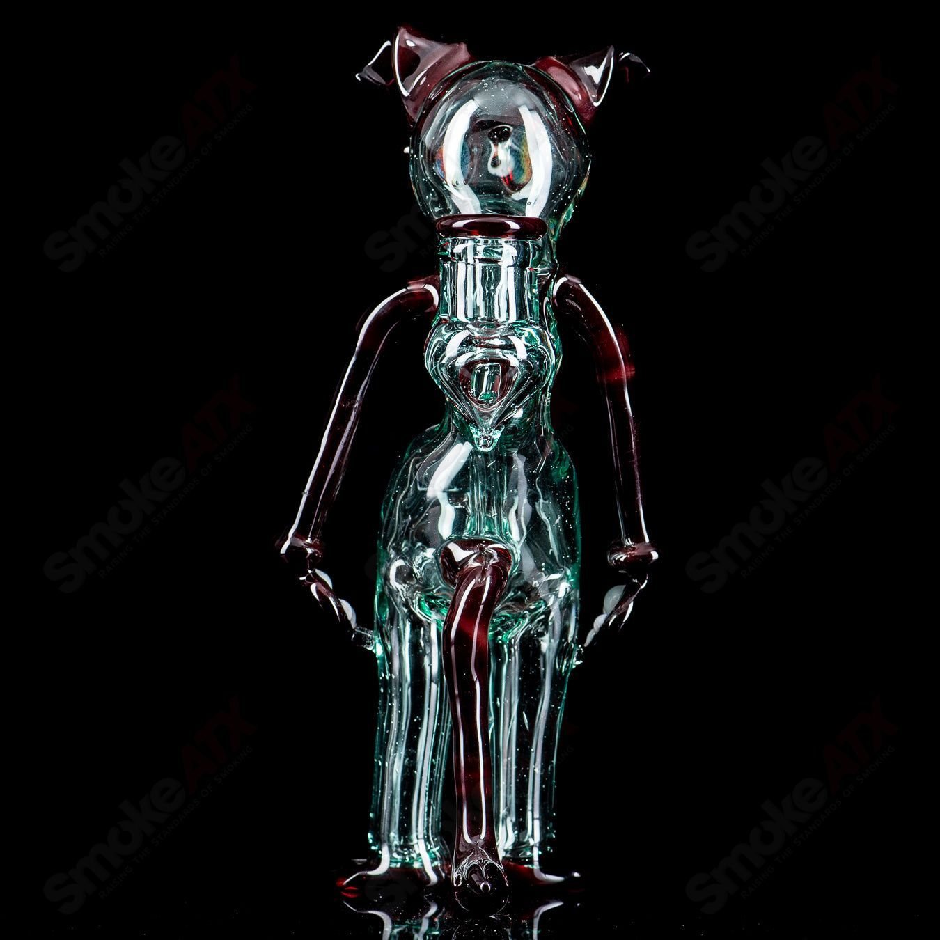 Full-size T-Tree 2-Dog Rig glass concentrate rig with standing T-shaped design and clear glass construction.