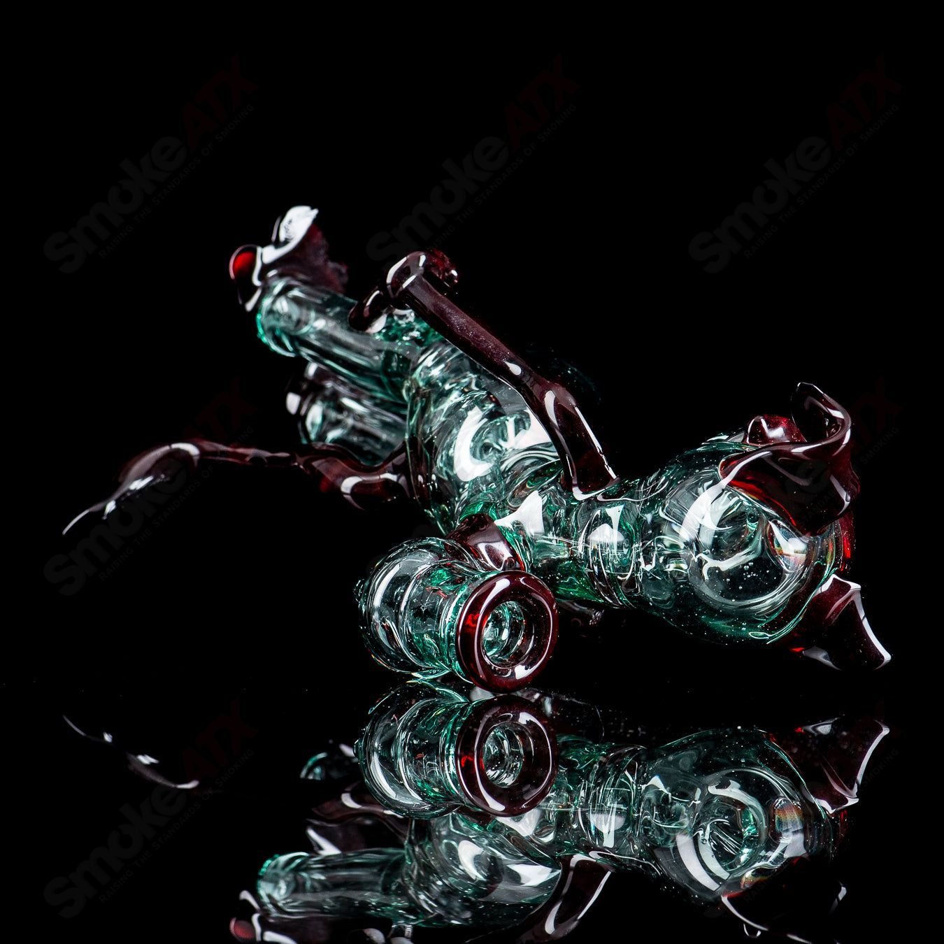 Full-size T-Tree Glass Dog Rig for concentrates, standing T-shaped design with clear glass construction.