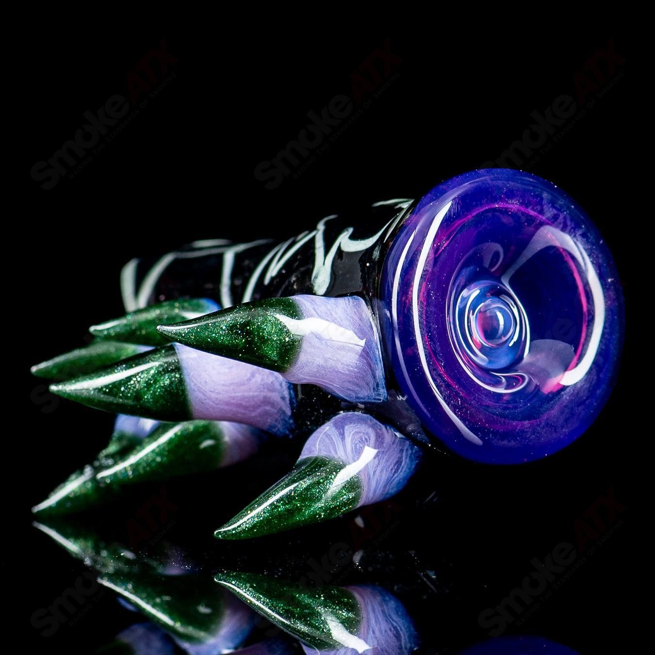 Salt Glass Heady Glass #2 Dome Conversion ISO Jar with clear glass dome and base for storing and displaying dabbing accessories.